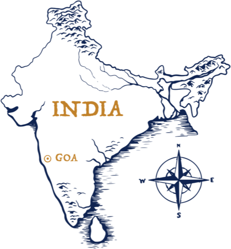 Royal Tiger Indian whisky is hand crafted in Goa, India - Map of Goa India
